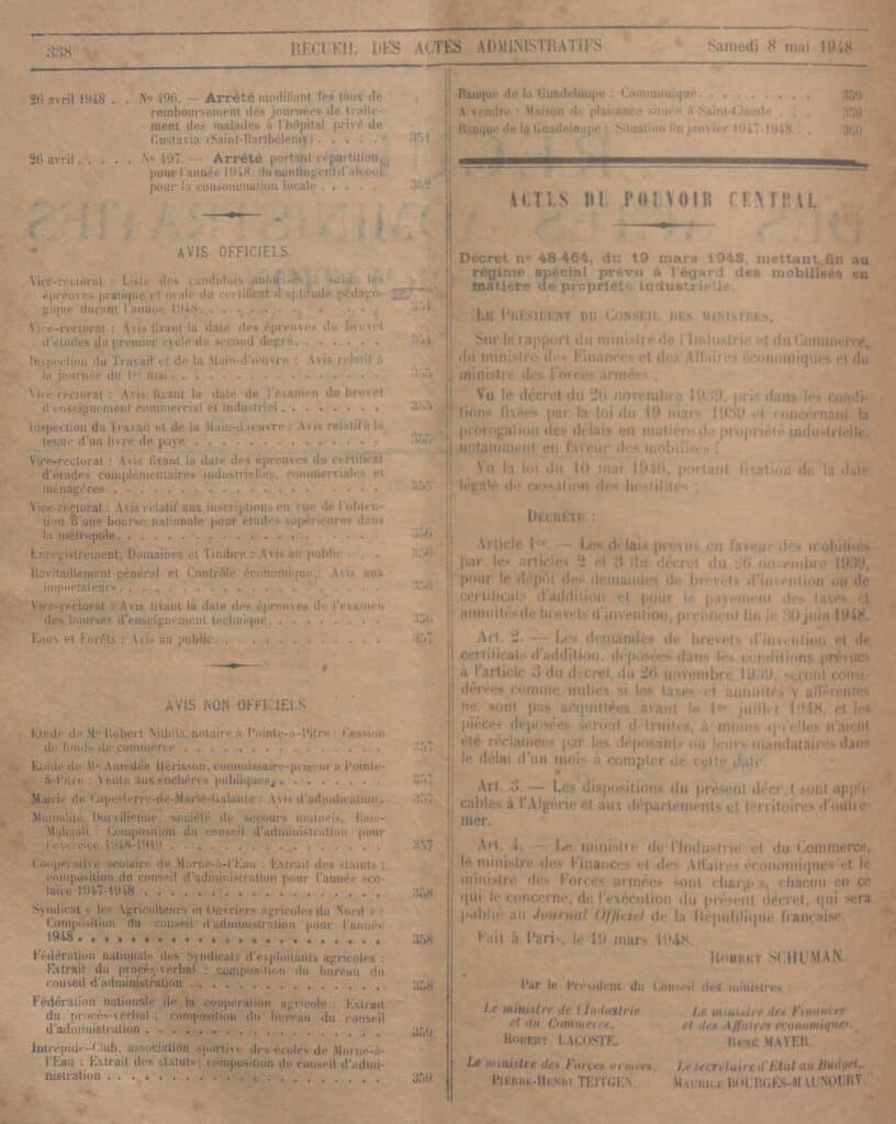 Archives Guadeloupe Recueil des actes administratifs Préfecture