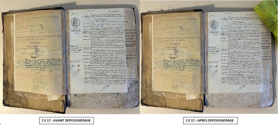 conservation dépoussiérage archives