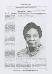 [FOCUS] Francesca Eraville, première enseignante d’éducation physique
