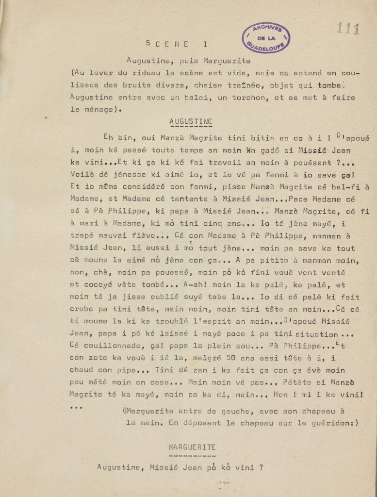 Gilbert de Chambertrand, le créole au théâtre.