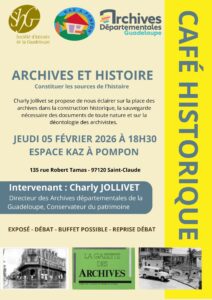 [Café historique] Jeudi 5 février 2026 (18h30) - Archives et histoire