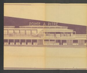 1964, les architectes Corbin et Amarias signent  le premier aéroport de Guadeloupe