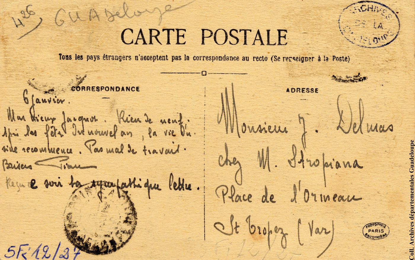 FOCUS SUR] Nouvel an sur carte postale ancienne - Archives Départementales  de la Guadeloupe