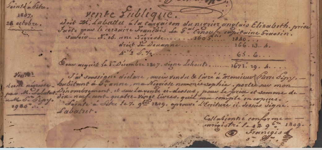 Esclavage et la société servile de la Guadeloupe au XIX e siècle