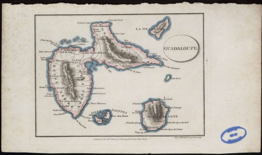 carte guadeloupe Sainte-Anne 1806