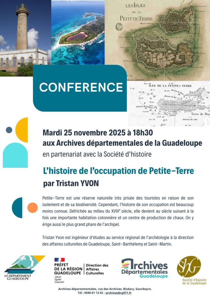 conférence sur Petite-Terre par Tristan Yvon aux archives départementales de la Guadeloupe