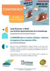 [CONFERENCE] Jeudi 29 janvier à 18h30 - Le BUMIDOM dans la création artistique : mémoires et imaginaire d’une migration d’État